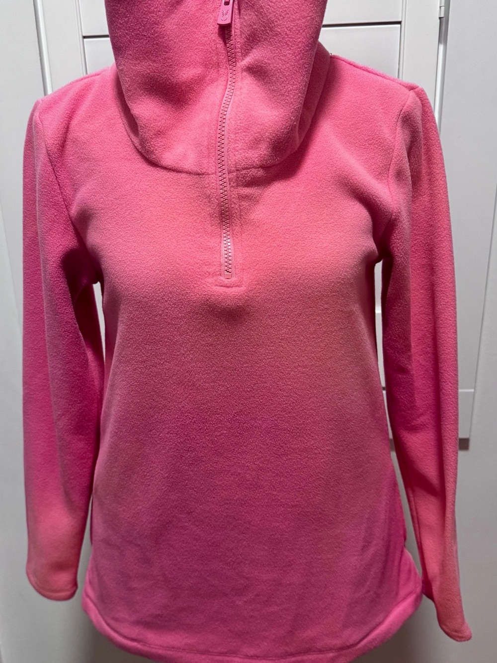 Dudley Stephens Pink Fleece Quarter Zip Pullover Small Funnel Neck